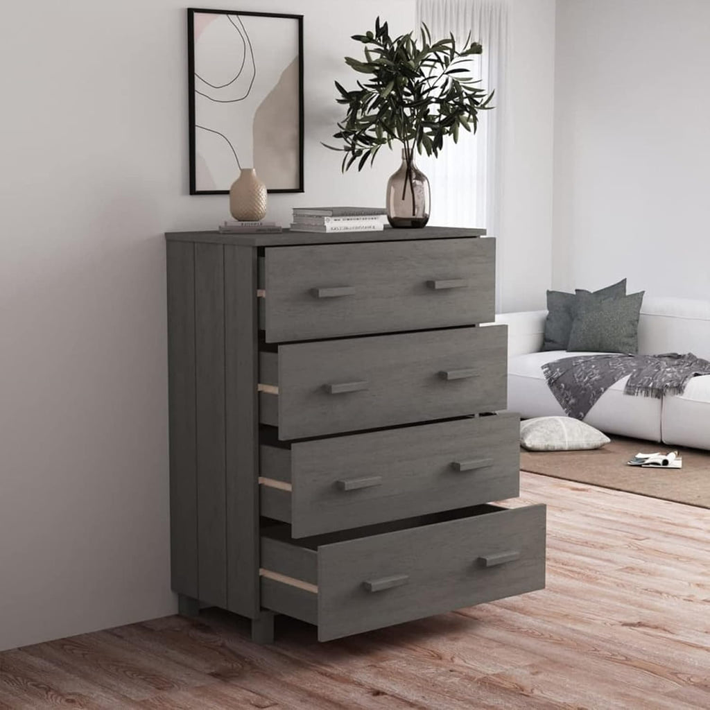 Light gray Pine Wood Sideboard Cabinet with 3 Drawers Q307720