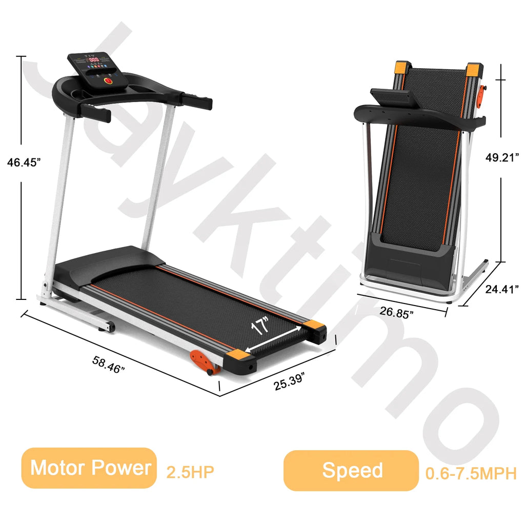 Folding Treadmill 2.5HP 220 LBS Capacity D865