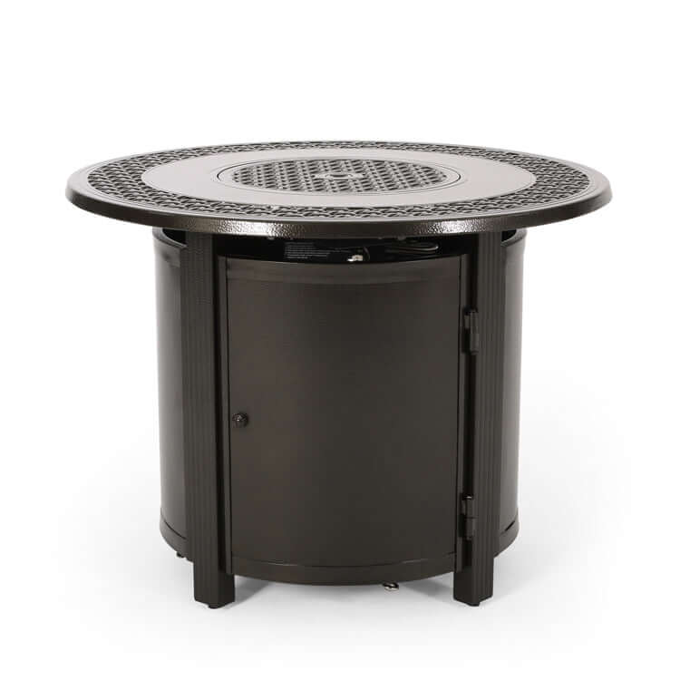 4-Seater Wicker Swivel Chair and Fire Pit T23983