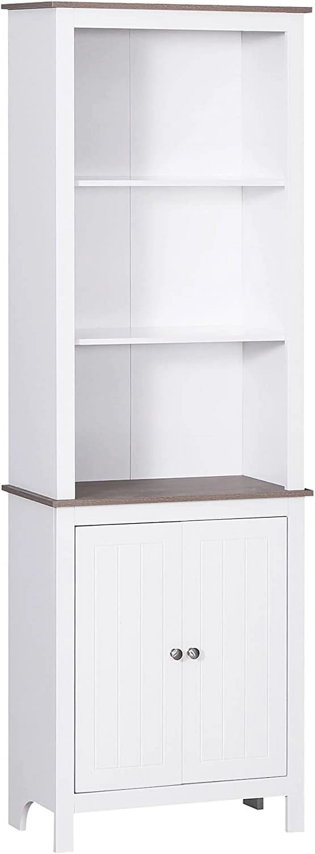White 3-Tier Double Door Storage Cabinet K8225