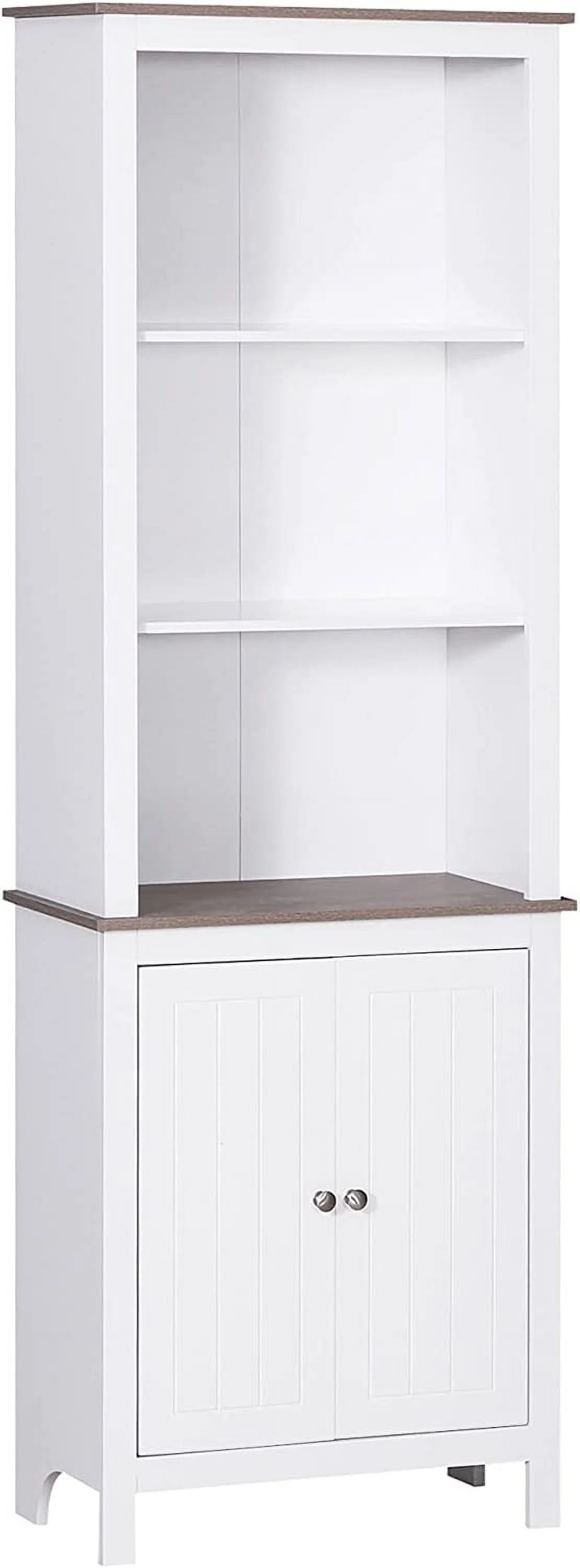 White 3-Tier Double Door Storage Cabinet K8225
