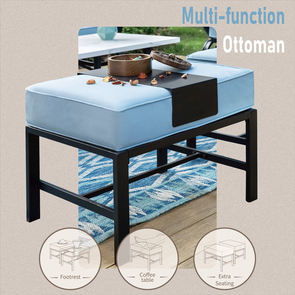 Blue Steel Sofa Outdoor Furniture Set U38960
