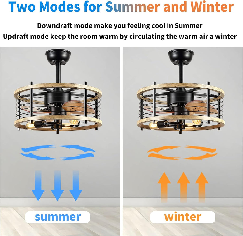 20'' Bladeless Ceiling Fan with Lights Remote Control S5628