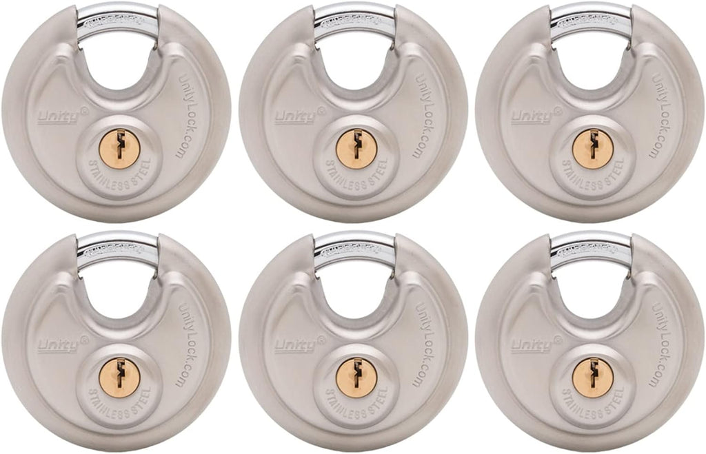 Stainless Steel Disc Padlock, 2-3/4" (70mm), Pack of 2 V498537
