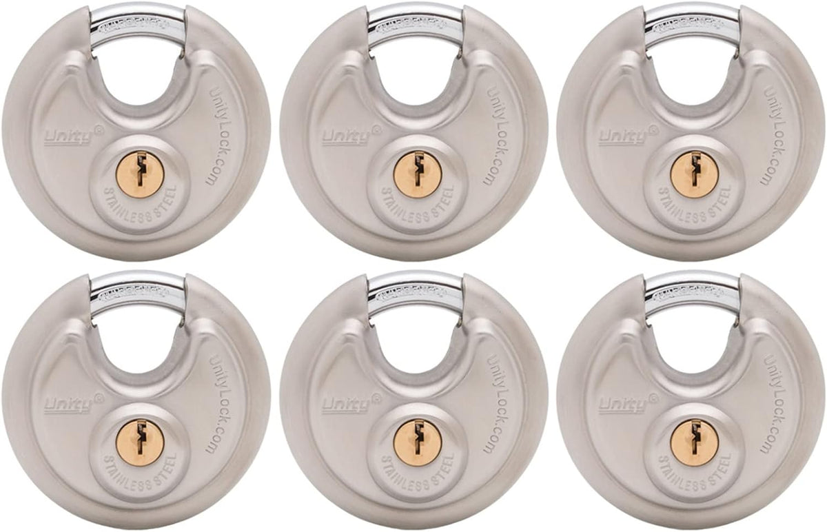 Stainless Steel Disc Padlock, 2-3/4" (70mm), Pack of 2 V498537