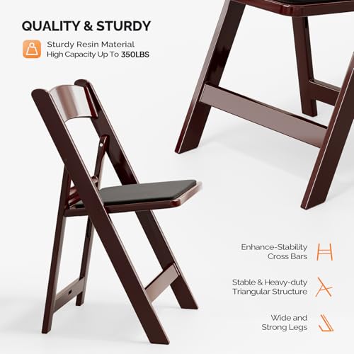 White 4 PC Resin Folding Chairs with Cushion W6508