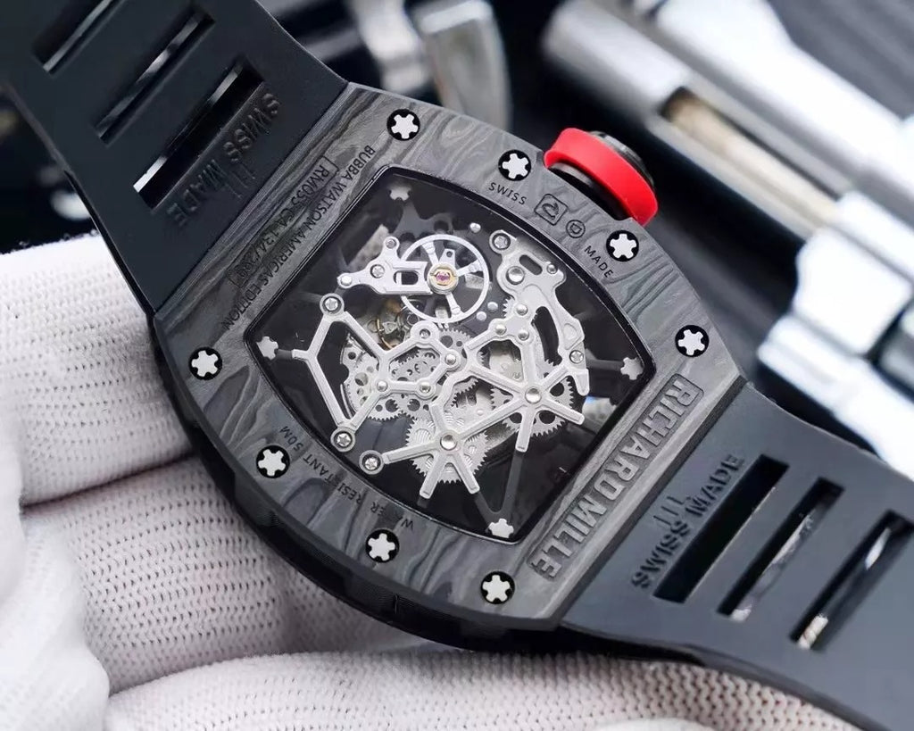 Blue Dial Black Bezel Black Rubber Strap Watch P517488
