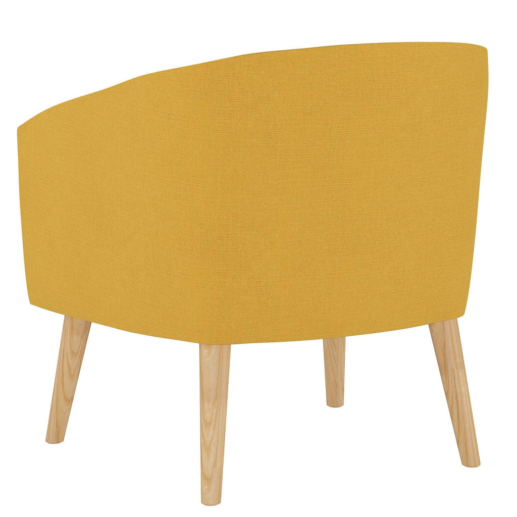 French Yellow Linen Arm Chair Z832