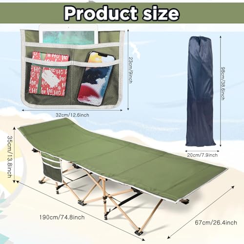 2 Pack 450lbs Camping Cot with Carry Bag Portable Folding Heavy Duty Bed X717
