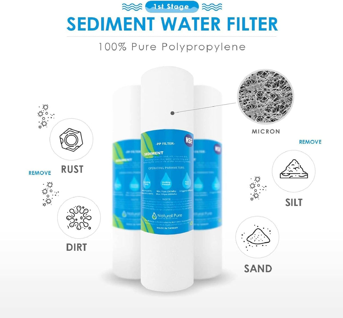 Reverse Osmosis Water Filter Cartridge Replacement with 75 GPD RO Membrane Y86627