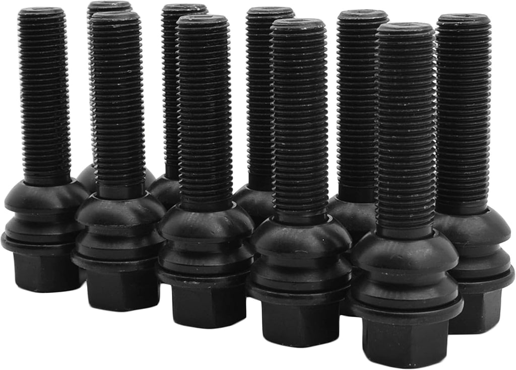 10 Pc Black Lug Bolts M14 X 1.5 I40029