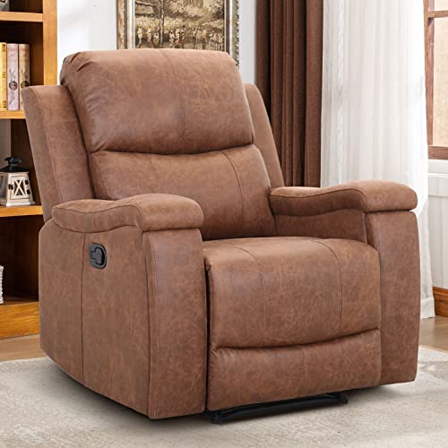 Red Brown Leather Manual Recliner Chair P94973