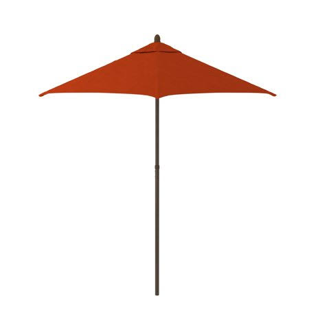 7.5-foot Wood-Grained Steel Market Patio Umbrella with Push Lift in Tuscan Polyester U1187
