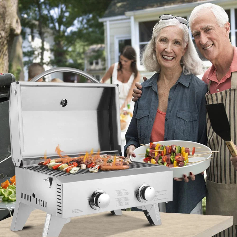 Portable Two-Burner Propane Gas Grill C898048