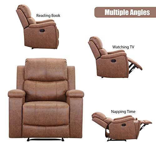Red Brown Leather Manual Recliner Chair P94973