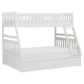 White Wood Twin over Full Bunk Bed B9469