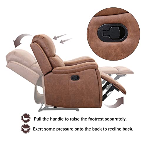 Red Brown Leather Manual Recliner Chair P94973