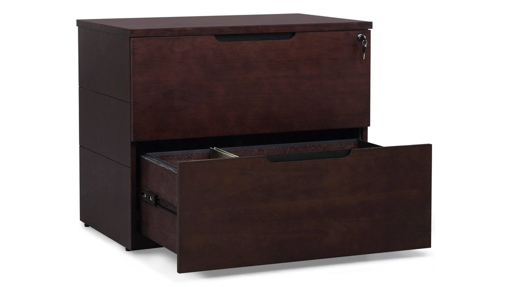 2 Drawer Lateral Filing Cabinet Dark Walnut L467