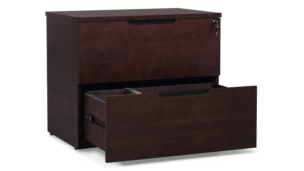 2 Drawer Lateral Filing Cabinet Dark Walnut L467