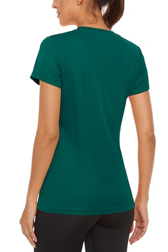 Women's Short Sleeve T-Shirts UPF 50+ Sun Protection Quick Dry Athletic Running Rash Guard Tops E653