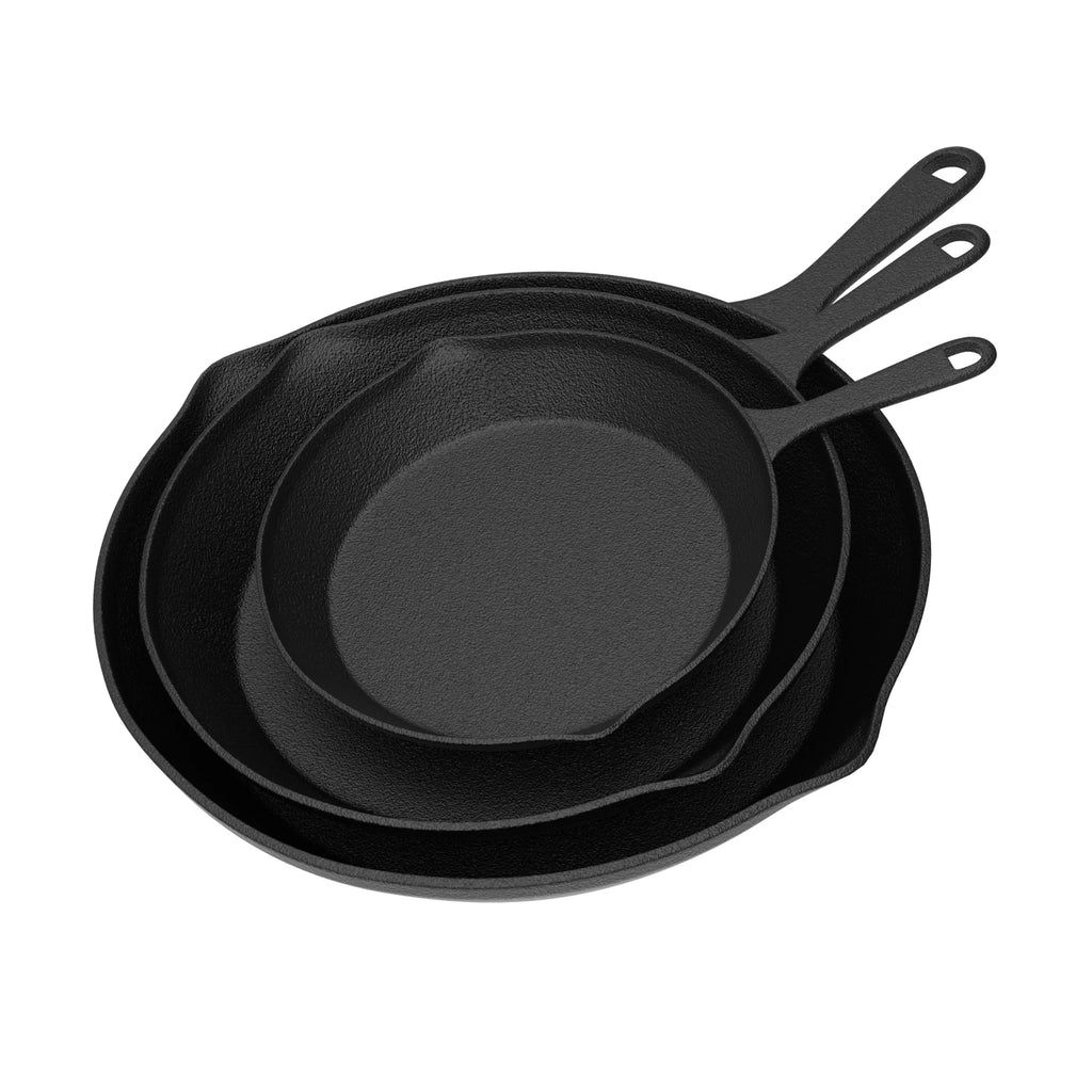 Cast Iron Pre-Seasoned Nonstick Skillets Set of 3 J262112