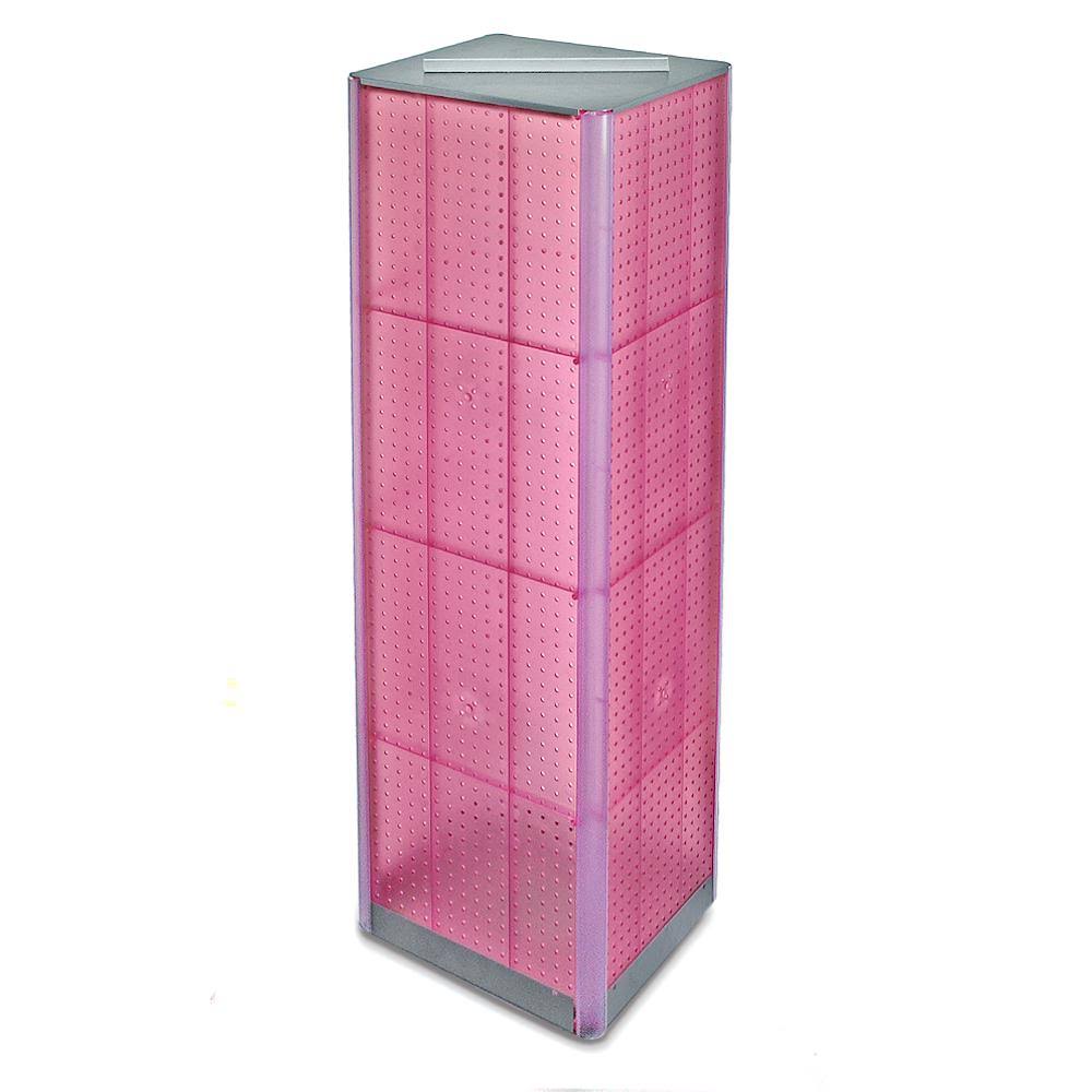 Pink Four-Sided Pegboard Spinner Floor Display H78601