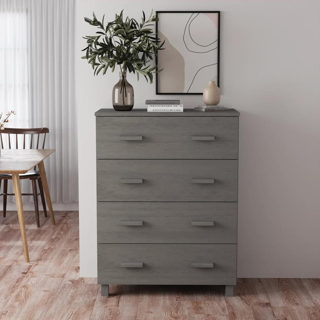 Light gray Pine Wood Sideboard Cabinet with 3 Drawers Q307720