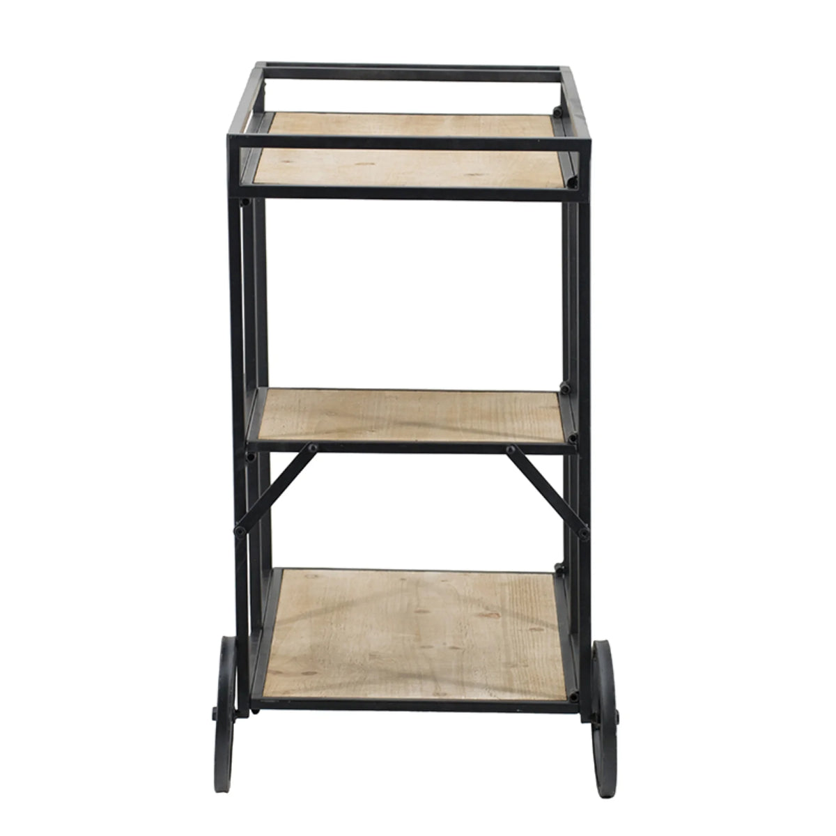 Natural Fir Wood Wall Shelf with Wheels X275