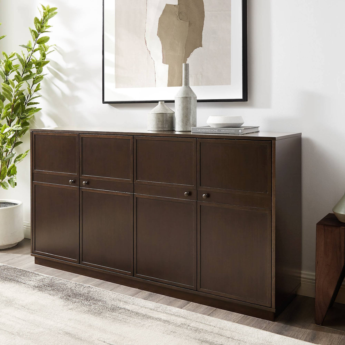 4 Door Sideboard Dark Brown Oak K7778