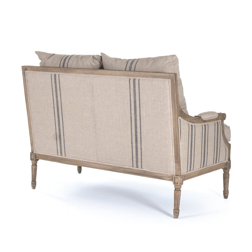 Stripe Blue Louis Settee G751