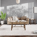 Solid Wood Trestle Coffee Table in Rustic Brown T9133