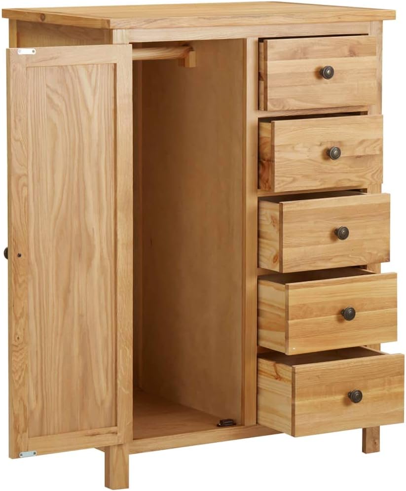Solid Oak Wood Wardrobe C2606