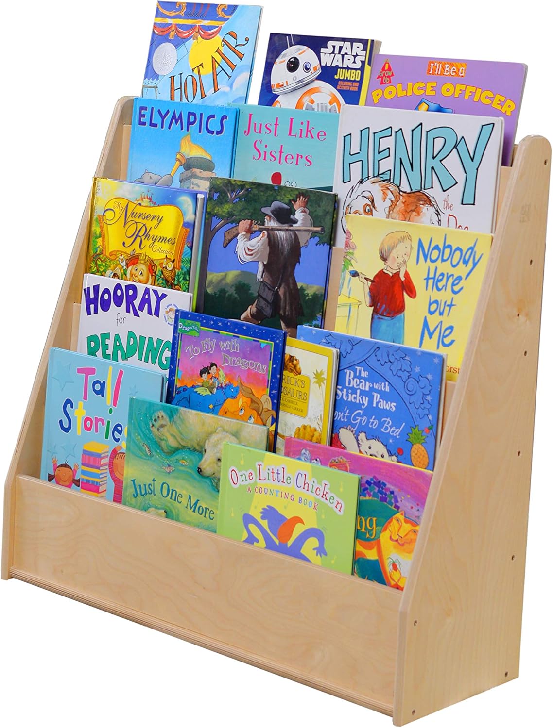 Fully Assembled 5 Shelf Front Facing Kids Bookshelf Z5789