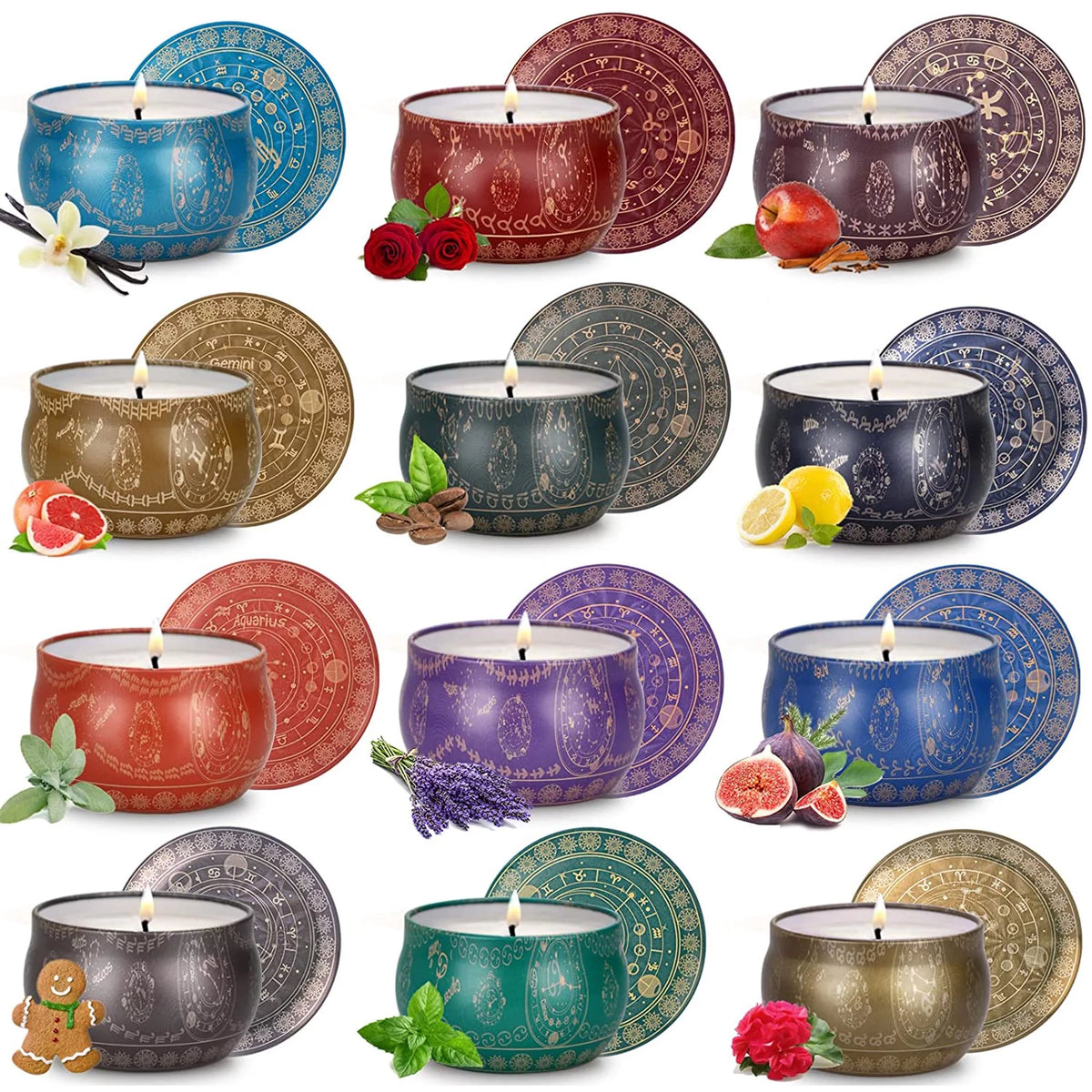 12 Pack Soy Scented Candles, 30 oz C10035