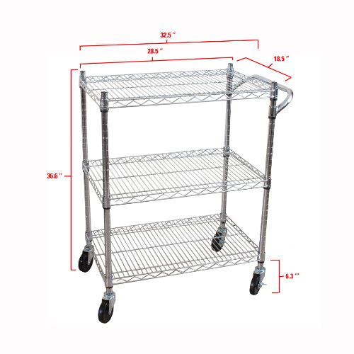 Chrome 3-Tier Heavy Duty Utility Cart T478163