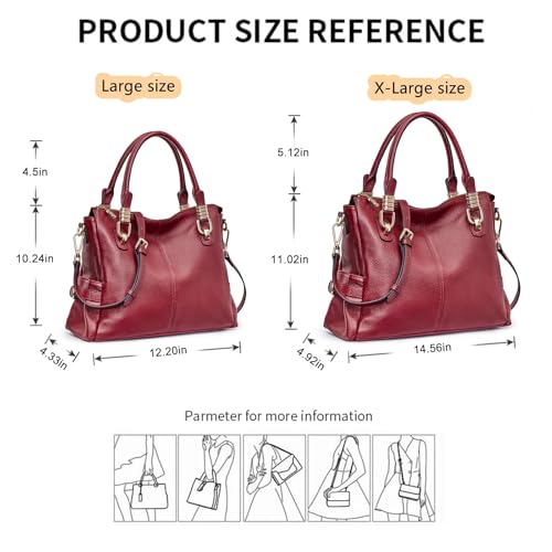 Soft Genuine Leather Satchel Tote Shoulder Bag P4588