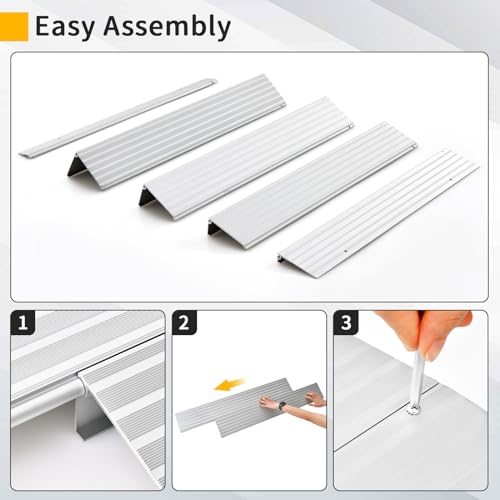 3" Rise Aluminum Door Threshold Ramp with Non-slip Surface P287873