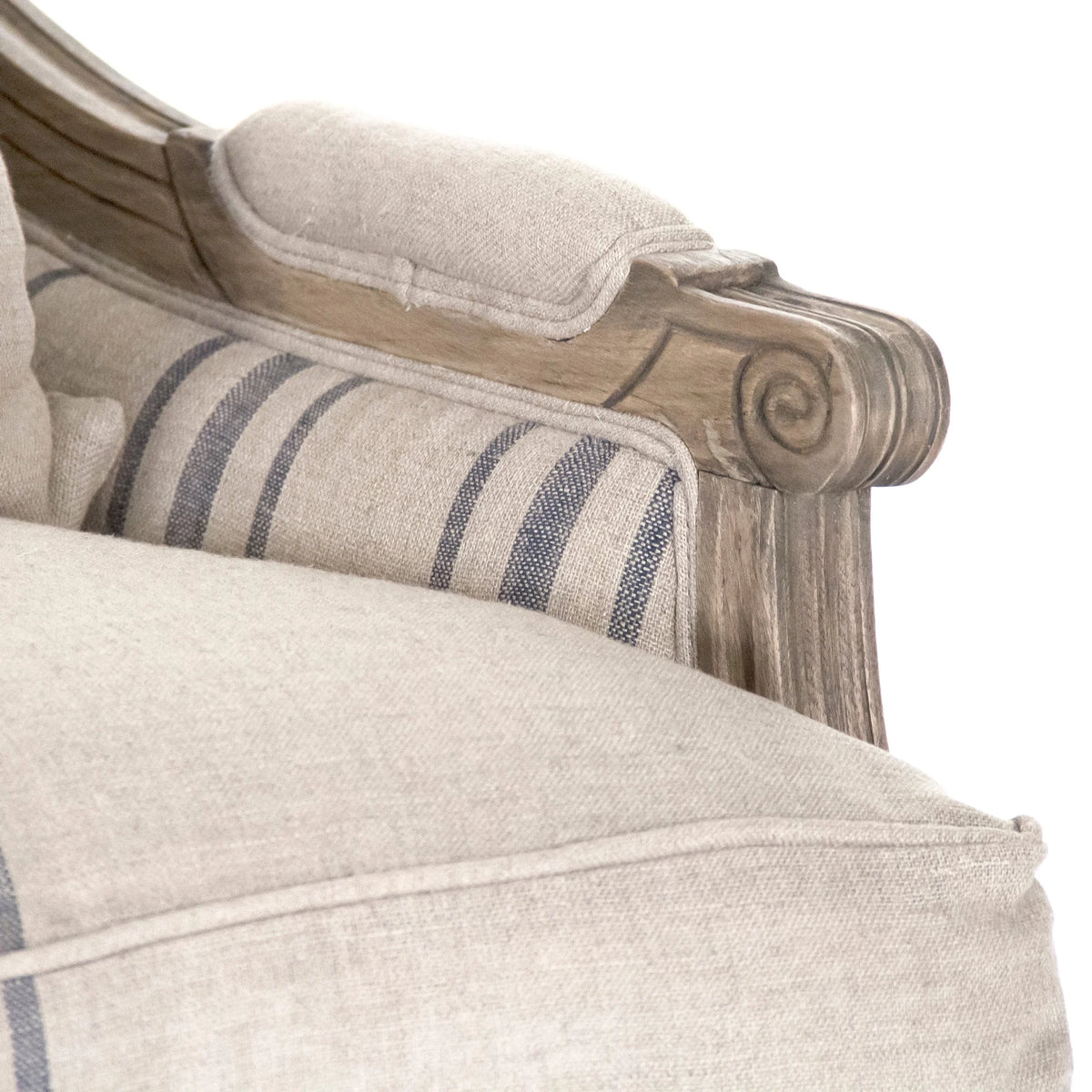 Stripe Blue Louis Settee G751