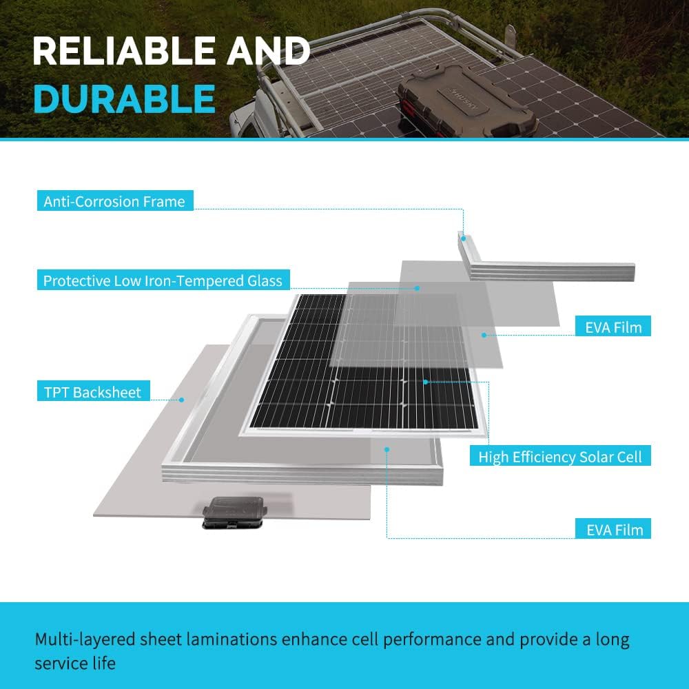 400 Watt 12 Volt 4 Pcs 100W Panel 40A MPPT Charge Controller Bluetooth Module Solar Power System D559650