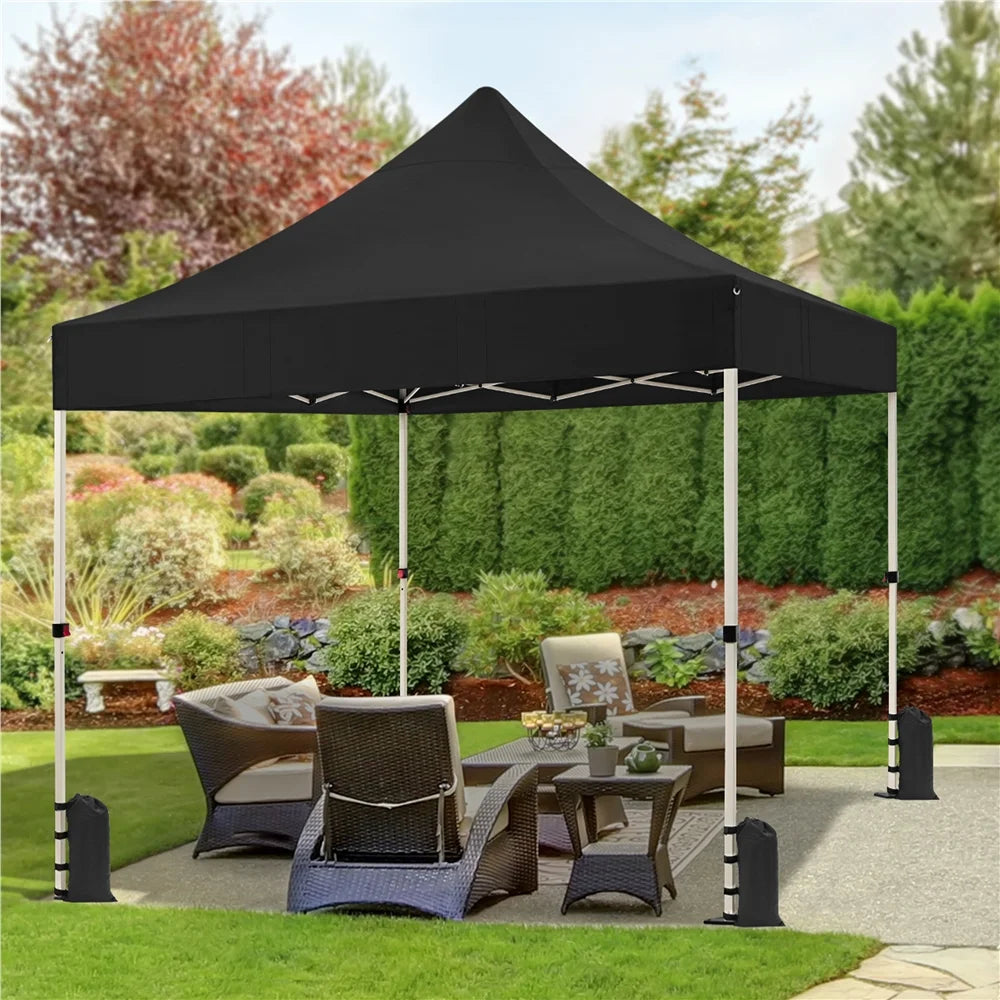 Black 10 FT Pop-up Canopy with Roller Bag and Sandbags N8107