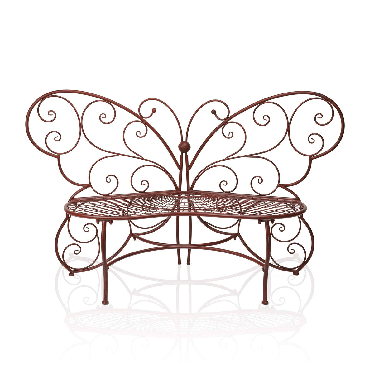 Red Butterfly Metal Bench X681