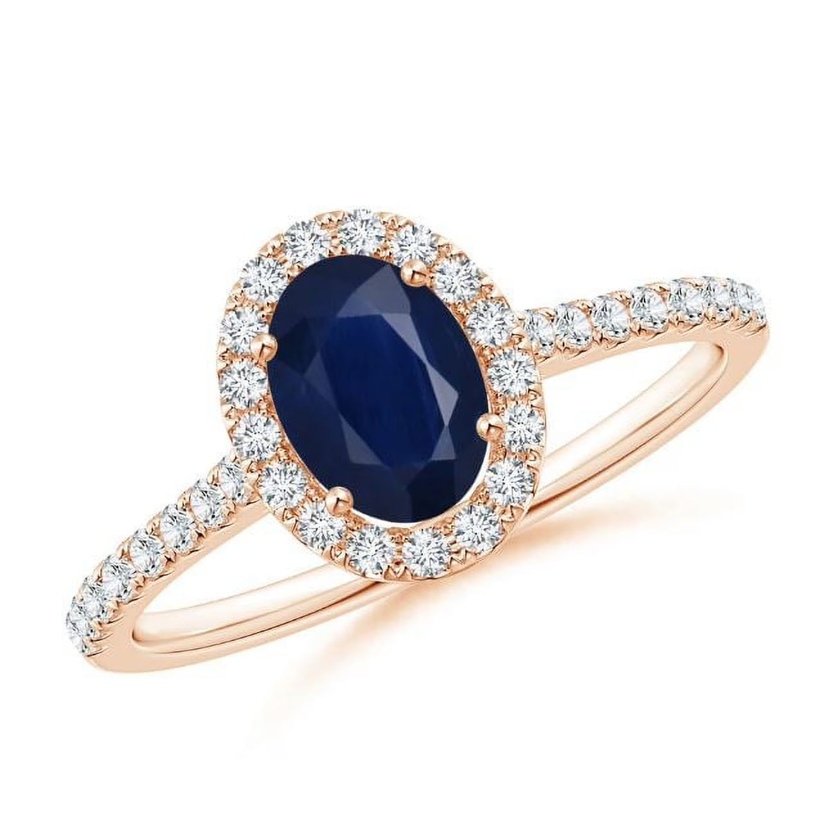 Blue Sapphire CZ Cocktail Band Ring 925 Sterling Silver Rose Gold Plated T353397