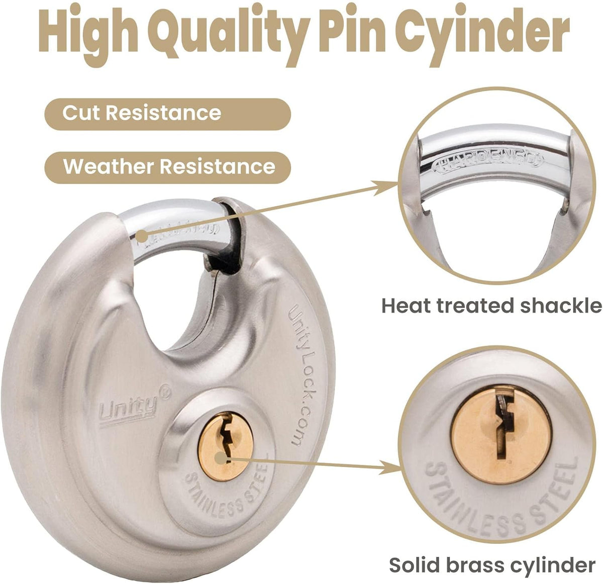 Stainless Steel Disc Padlock, 2-3/4" (70mm), Pack of 2 V498537