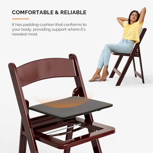 White 4 PC Resin Folding Chairs with Cushion W6508