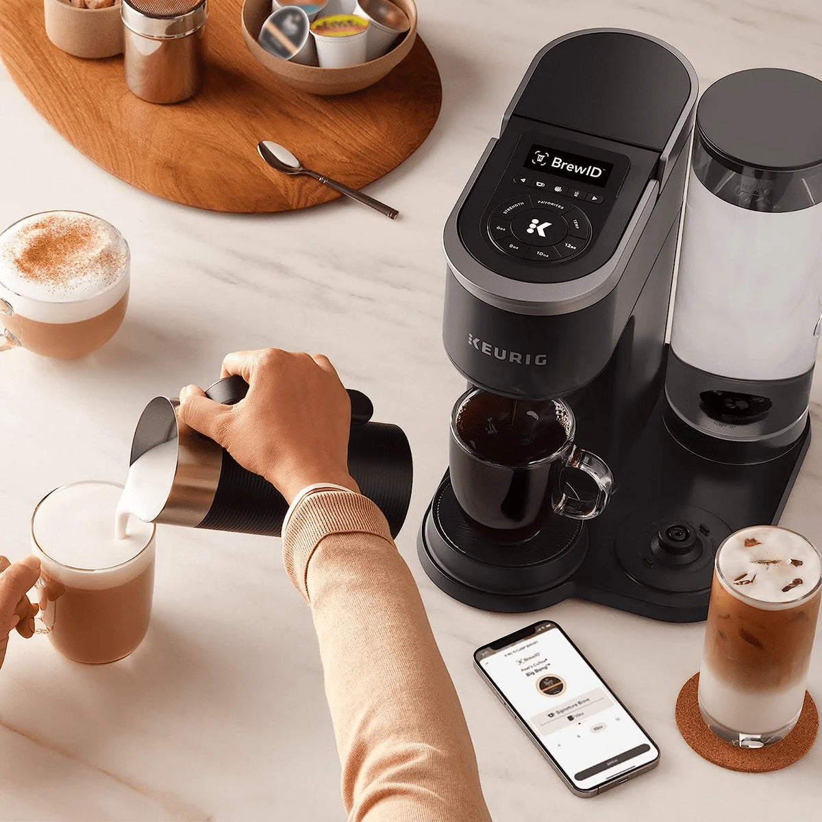Black Single Serve Coffee Latte and Cappuccino Maker S4790