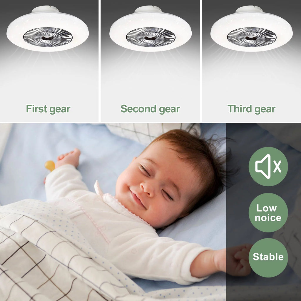 White Flush Mount Ceiling Fan with Light and Remote Q58346