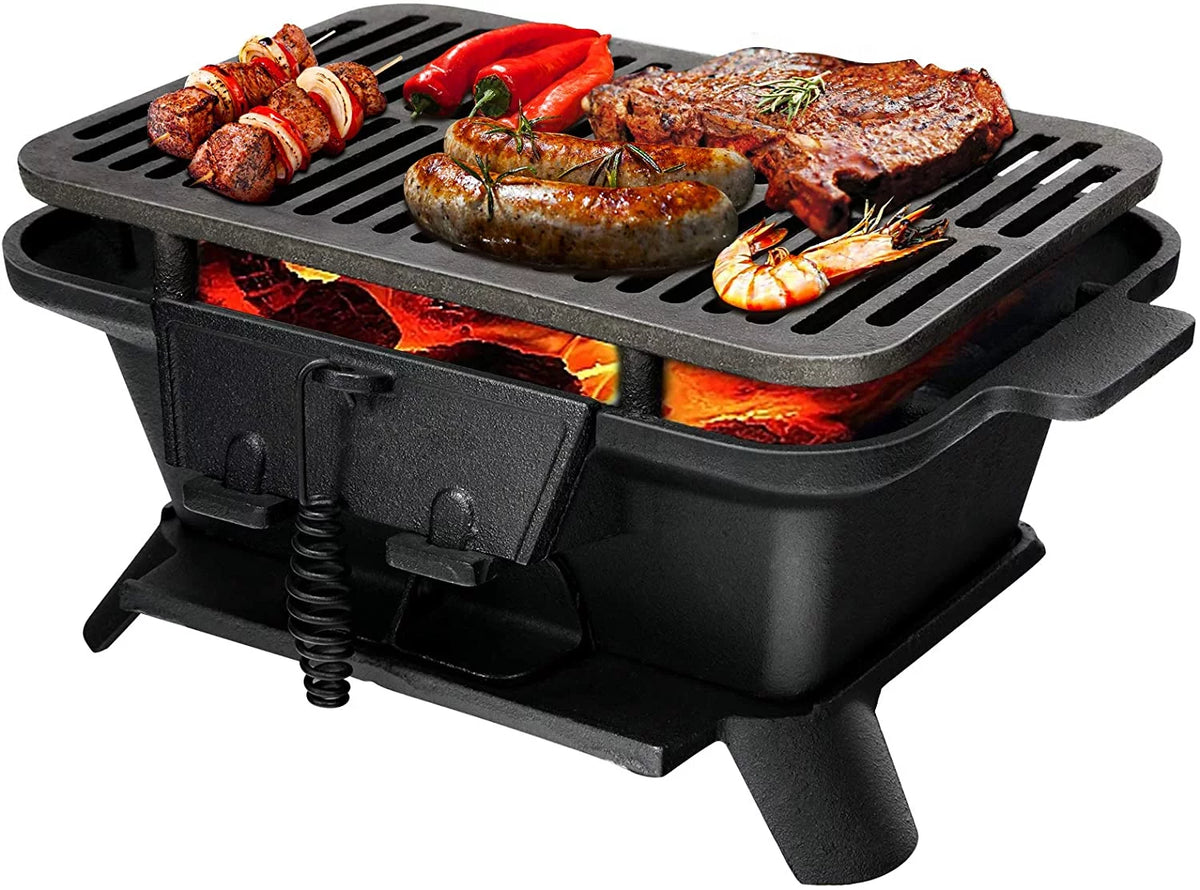 Charcoal Portable BBQ Grill with Double-sided Grilling Net Z886