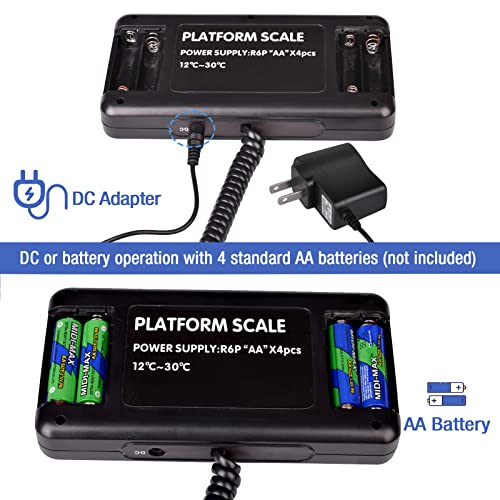 660lbs LCD Digital Platform Heavy Duty Portable Stainless Steel Shipping Scale J4690