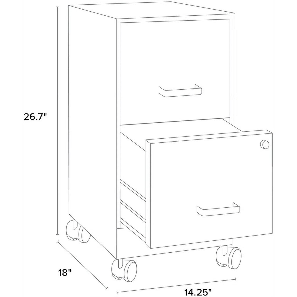 18" 2 Drawer Mobile Metal File Cabinet - Black M141