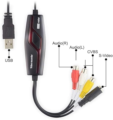 Video Capture Card, USB2.0 Video Capture Device, RCA to USB Converter B9932